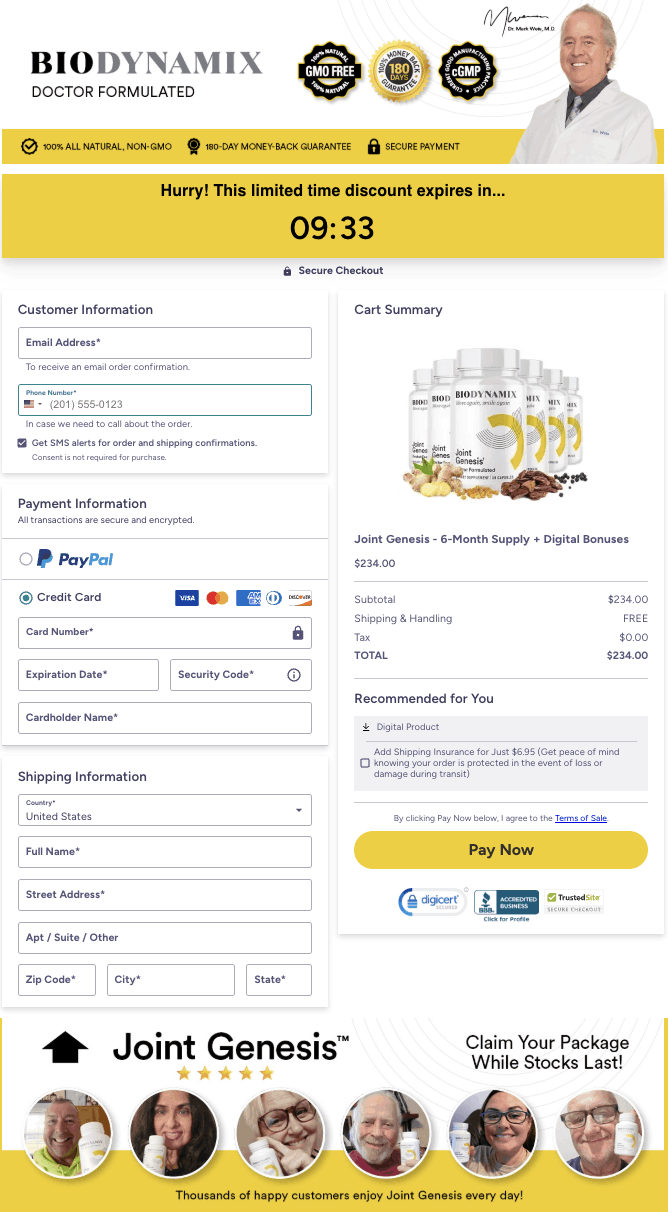 Joint Genesis-checkout-page